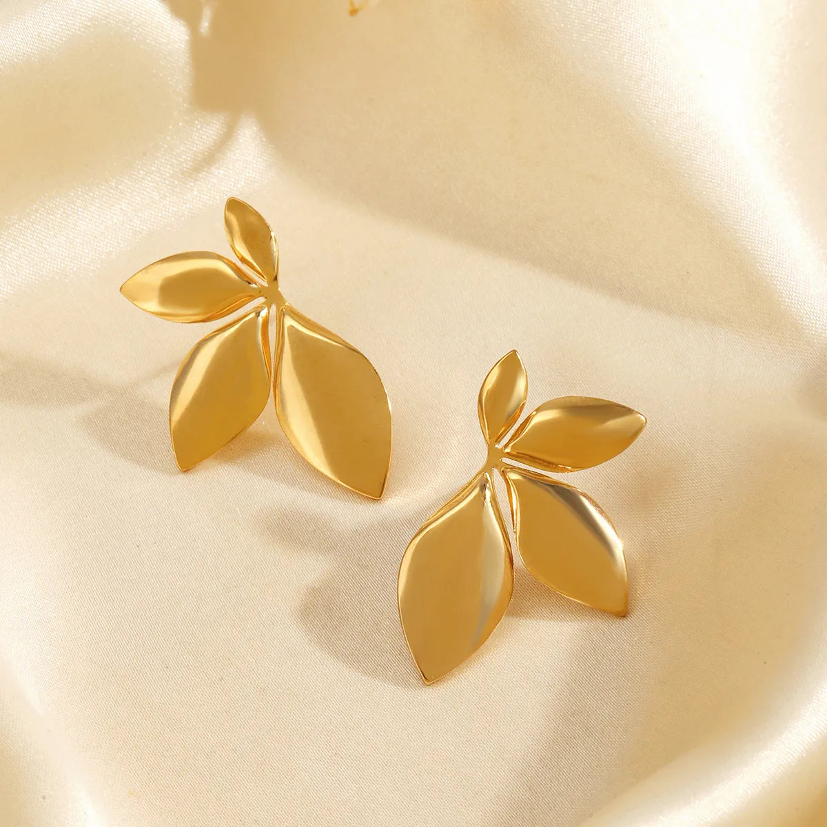 Olivia Gold Leaf Studs
