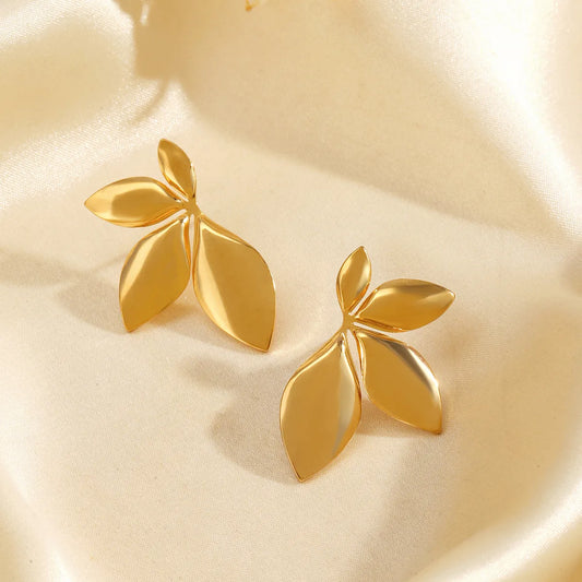 Olivia Gold Leaf Studs