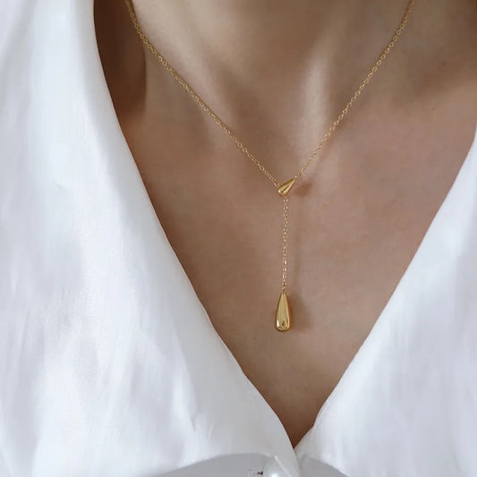 Aqua Drop Pendant Necklace
