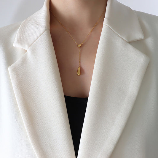 Aqua Drop Pendant Necklace